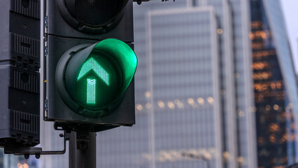 A Green traffic light on the street