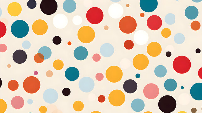 Abstract background design in style of playful youthful polka dot pattern 