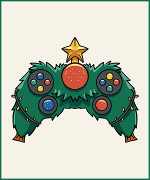 Gaming Controller Christmas Tree, t-shirt