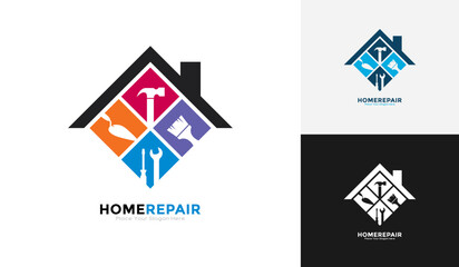 Home repair logo vector set. Suitable for business, building and information