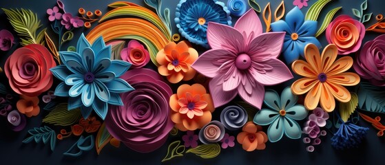 pink valentine's day background With a beautiful heart shape love concept In the Valentine's Day festival happy holiday Copy space panoramic background. Generative AI.