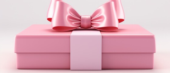 Valentine's Day concept pink gift box with heart shape love concept In the Valentine's Day festival Pink background, happiness, Valentine's Day. Generative AI.