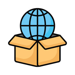 Worldwide Delivery icon design, editable vector of global delivery
