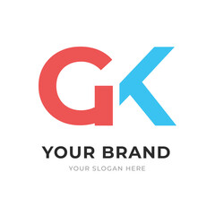 Set of Letter GK, KG, G and K Logo Design Collection, Initial Monogram Logo, Modern Alphabet Letter GK, KG, G and K Unique Logo Vector Template Illustration for Business Branding.