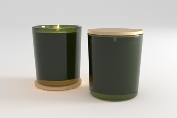 Jar Candle Label Mockup Large Spa Vicks Candles 3d Rendered