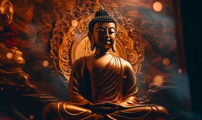 gautam buddha meditating. deep meditation, Generative AI