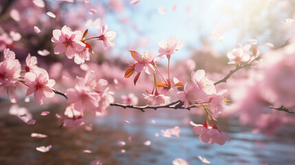 桜、散る - obrazy, fototapety, plakaty