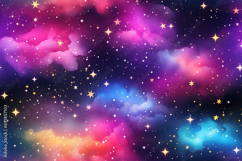 Wall mural colorful cosmic space background with stars and nebula