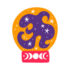 Vector illustration set of moon phases. Different stages of moonlight activity in vintage engraving style. Zodiac Signs