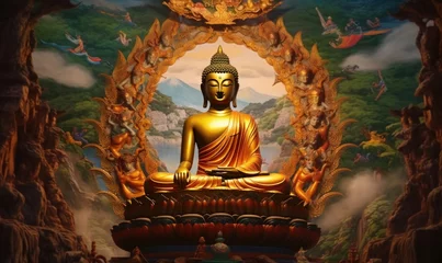 Rolgordijnen Gautam Buddha, Generative AI © Sanjay Lens