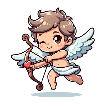 cupid with bow for valentines day
