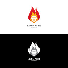 Lion Fire Logo in Vector