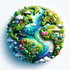 Planet Earth covered with nature