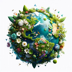 Planet Earth covered with nature