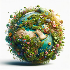 Planet Earth covered with nature