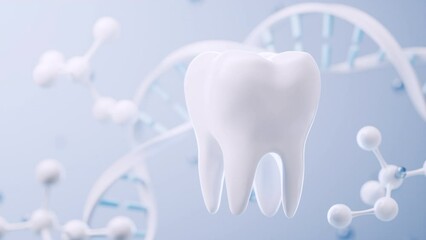 Tooth and biological concept background, 3d rendering. - Powered by Adobe