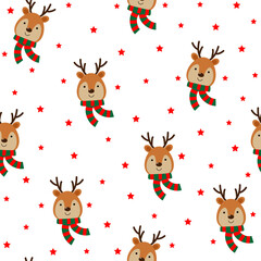 A Christmas pattern featuring reindeer. christmas pattern Suitable for holiday-themed backgrounds, wrapping paper, greeting cards, and festive digital designs.