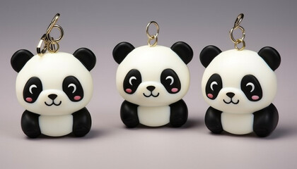 Create a set of 3D-printable panda keychains with different cute poses and expressions. These can be great accessories or gifts for panda enthusiasts