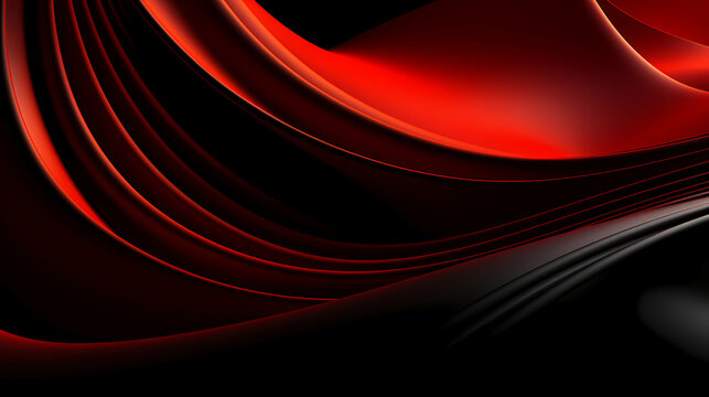 Abstract 3D Wave Wallpaper, a red and black wavy lines.