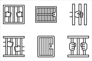 Prison icon. Trendy modern flat linear vector Prison icon on white background from thin line law and justice collection,