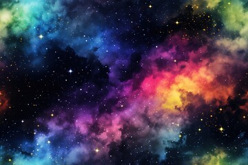Naklejka premium Colorful Cosmic space background with stars and nebula