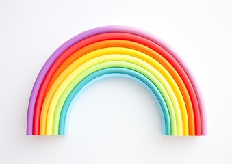 A minimalist rainbow background with a single, perfectly arched rainbow spanning across the frame.