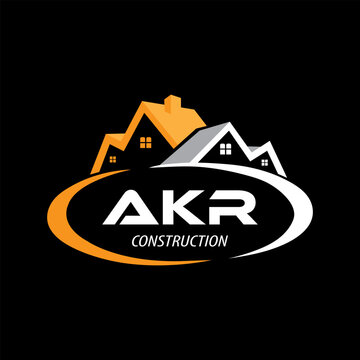 Letter AKR building vector, AKR initial construction. AKR real estate. AKR home letter logo design, AKR real estate Logo