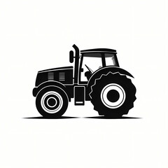 Tractor Silhouette, a black tractor with large wheels.