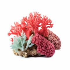 small coral reef , isolated on white background cutout, Generative AI