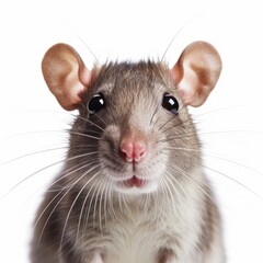 rat face shot , isolated on white background cutout, Generative AI