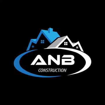 Letter ANB building vector, ANB initial construction. ANB real estate. ANB home letter logo design, ANB real estate Logo