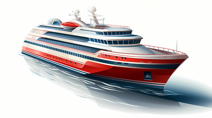 A Dynamic Logo Of A Norweigan Speedboat, a red and white boat.