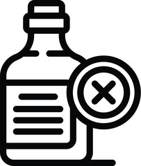 Airplane no liquid allowed icon outline vector. Baggage scanner security. Travelling luggage rules