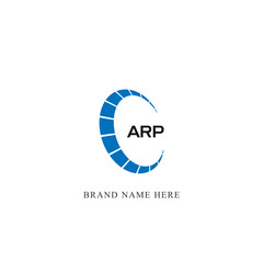ARP logo. A R P design. White ARP letter. ARP, A R P letter logo design. Initial letter ARP linked circle uppercase monogram logo R letter logo vector design. 