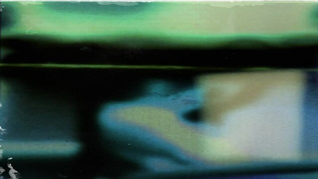 Picture Start 0303: Stock footage of pulsing colors and sprocket holes on damaged old film (Loop).