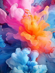 Fototapeta premium Abstract Colorful Background Made With Paint In Watercolours, a colorful smoke in water.