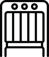 Flight counter terminal icon outline vector. Airport travel security. Airplane journey itinerary