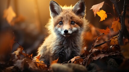 Obraz premium Red Fox Cub Newborn Nature, HD, Background Wallpaper, Desktop Wallpaper