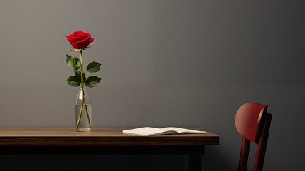 Minimal Valentine postcard design, copy space