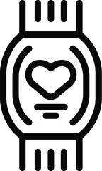 Wristband heartbeat measure icon outline vector. Smart health tracker. Watch pedometer gadget