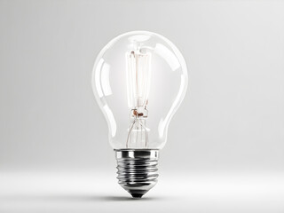 Incandescent light bulb on white background.