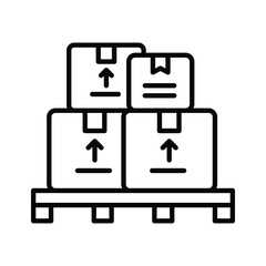 Boxes on a pallet, vector of logistics collection, cargo boxes pallet icon