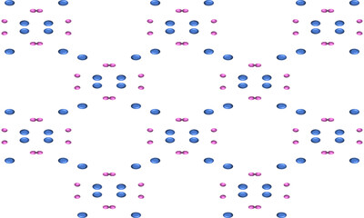 3D blue and pink bubble, replete image, design for fabric printing, hexagon patter
