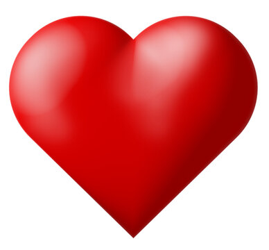 christmas valentines day red heart isolated on transparent or clear background, png photo 