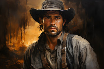 Obraz premium Western cowboy portrait