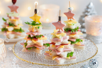  Christmas tree sandwich  canapes