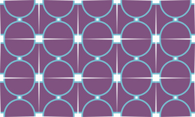 Fototapeta premium pattern with circles, set of purple block and blue line circle seamless patterns arrange on white background design for fabric print or wallpaper or paper package warp 