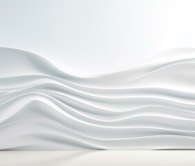 Obraz premium A sleek white backdrop with subtle wave patterns, offering a modern and clean aesthetic, perfect for presentations and design projects. Generative AI.