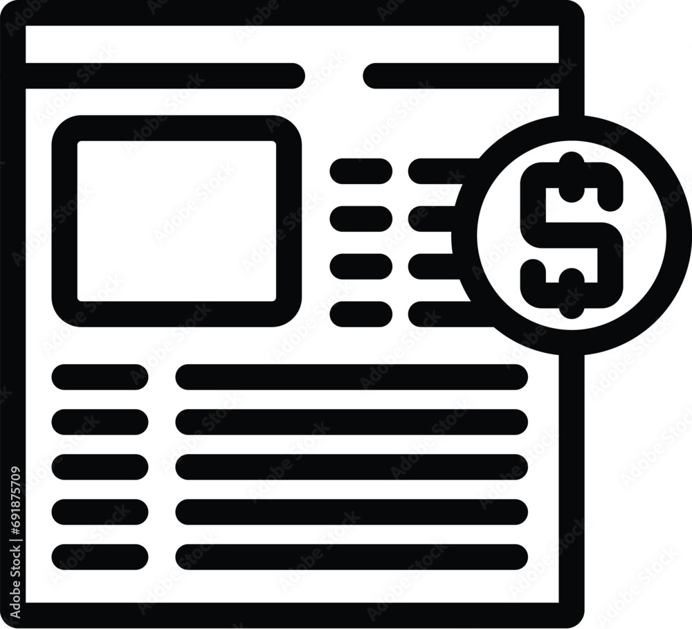 Poster purchase a website icon outline vector. beta version release. testing trial webpage
