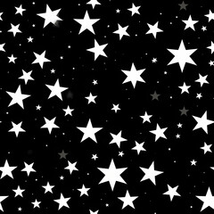 Black And White Stars Pattern, a black background with white stars.